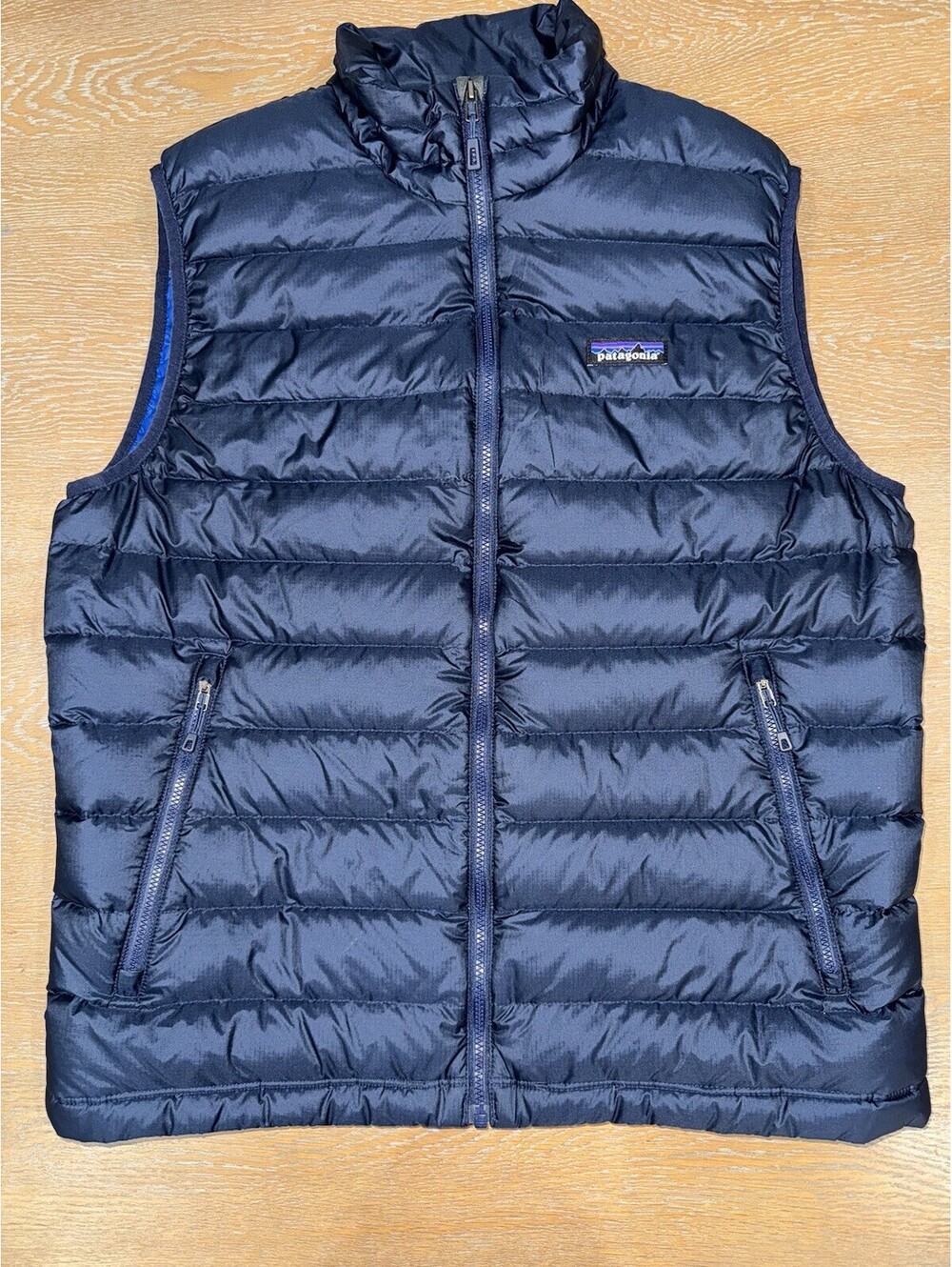 Patagonia Down Vest Men's Down Sweater Puffer Full Zip MEDIUM Blue Outdoor